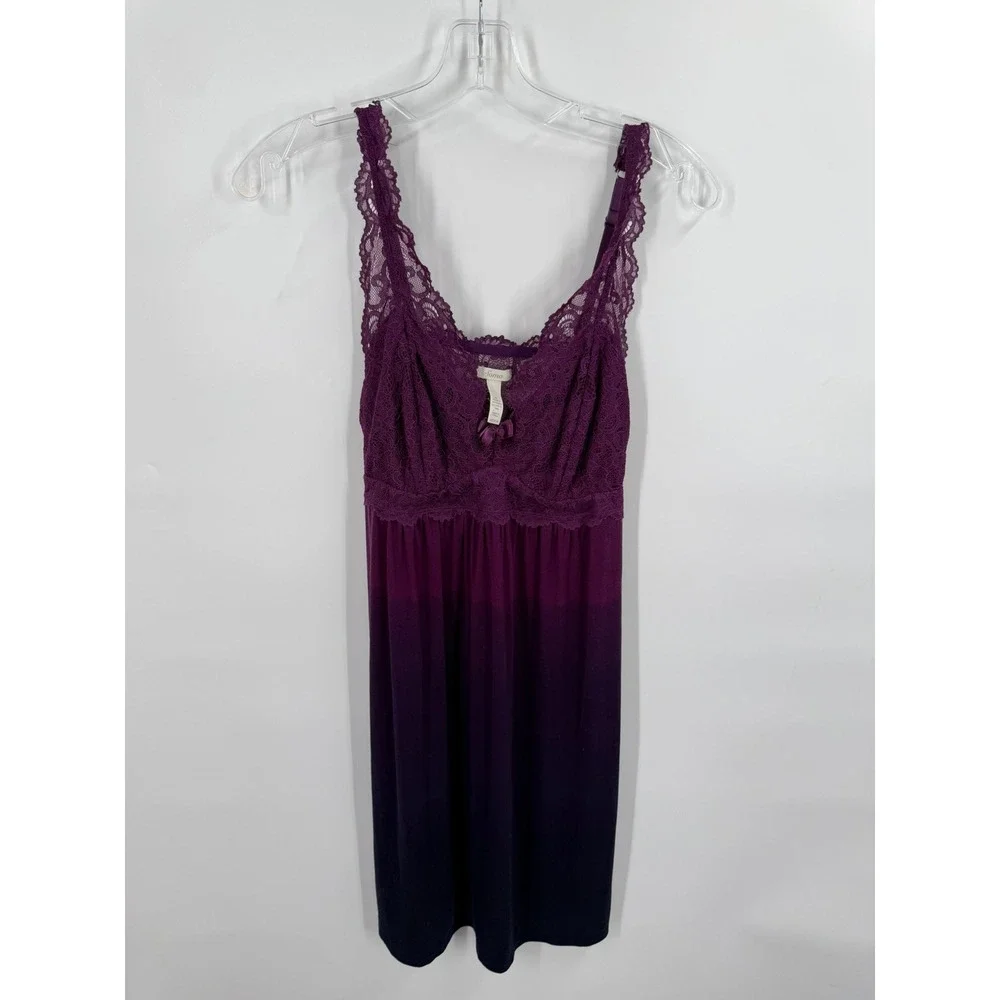 Soma Ombre Lace Trim Nightgown Chemise Sleeveless Womens M Ombre Loungewear
